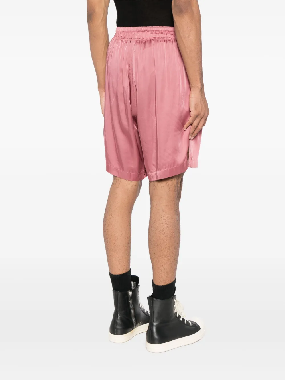 Rick Owens Satijnen shorts met trekkoord Roze