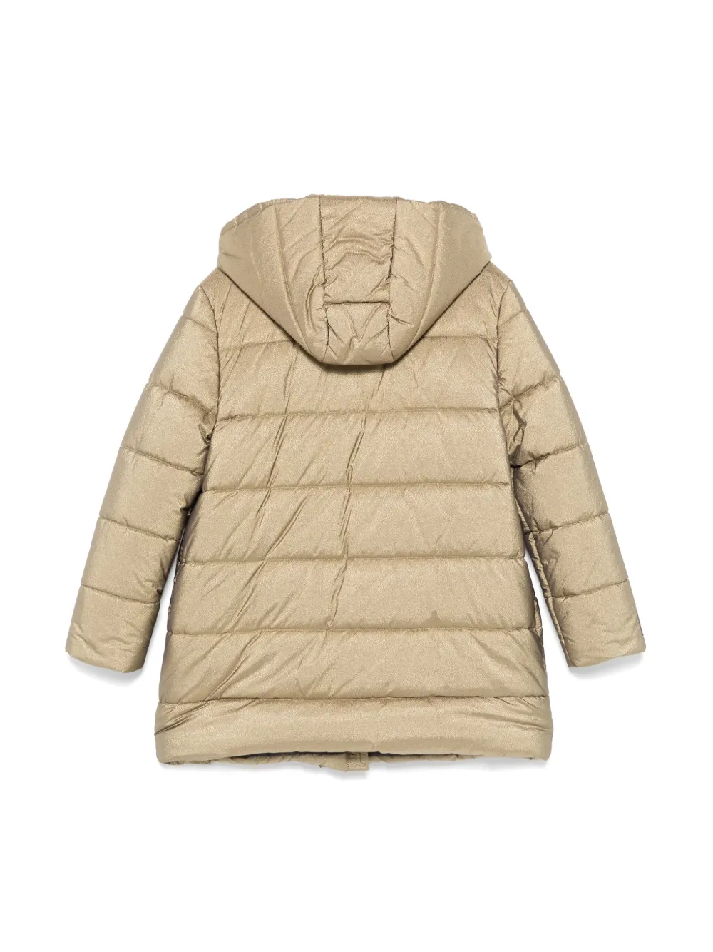 Balmain Kids metallic puffer jacket - Groen