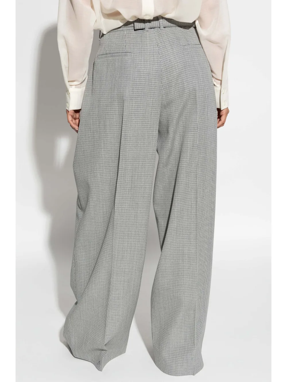 Jil Sander Palazzo broek met ceintuur Grijs