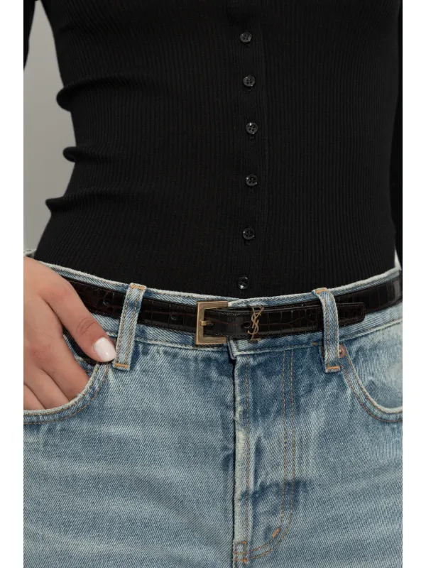 【関税＆送料込み】Saint Laurent Cassandre Thin Belt SAINT LAURENT - Cassandre thin belt | Leam Roma - Luxury