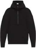 Saint Laurent logo-embroidered half-zip hoodie - Black