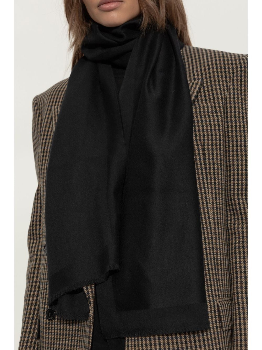 Saint Laurent Cassandre cashmere scarf - Zwart