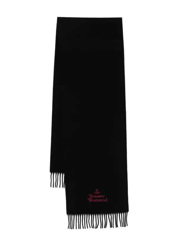 【VIVIENNE WESTWOOD】LOGO SCARF Vivienne Westwood Logo-Embroidered Wool Scarf | Coggles