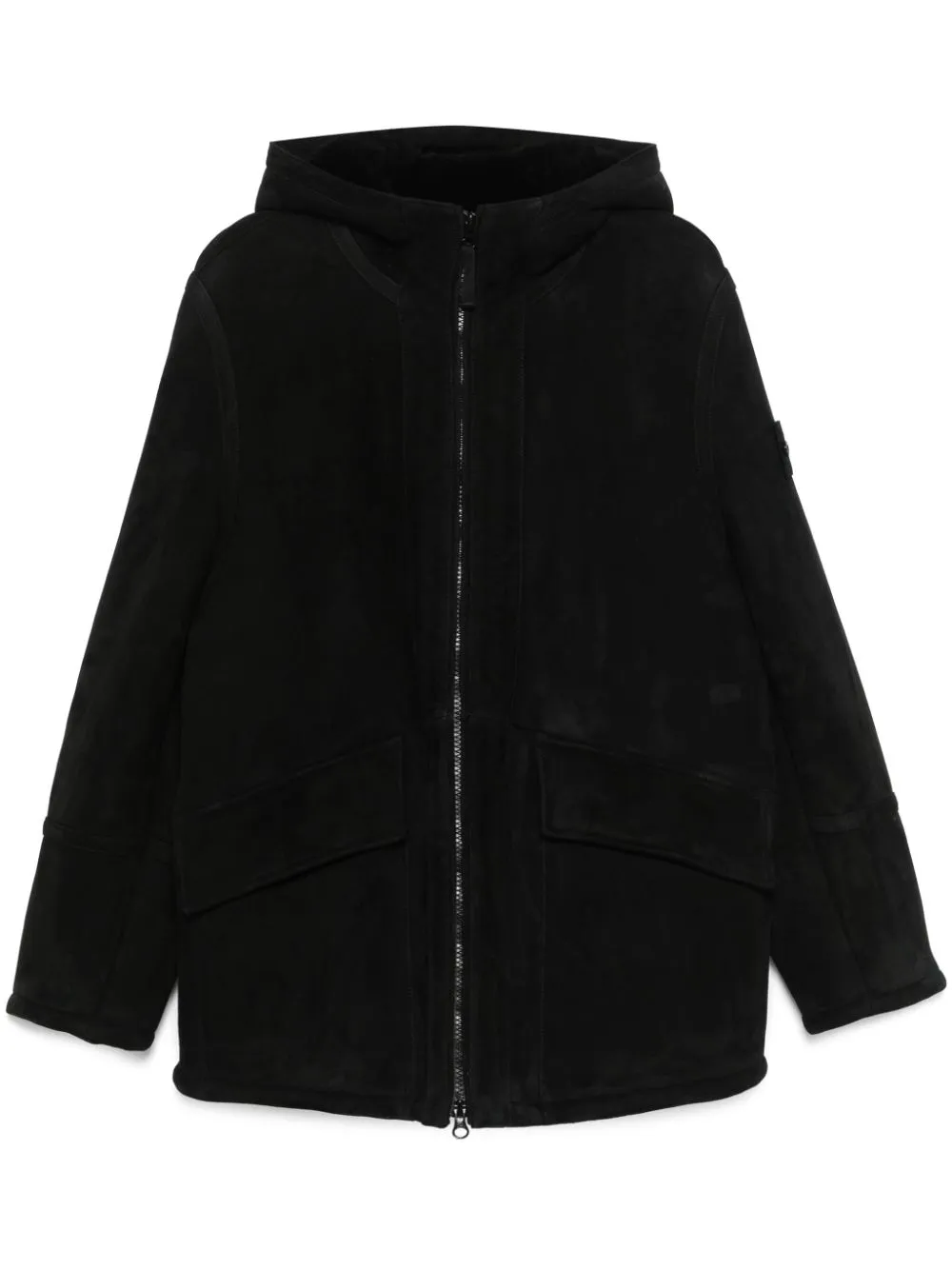STONE ISLAND HOODED SUEDE JACKET