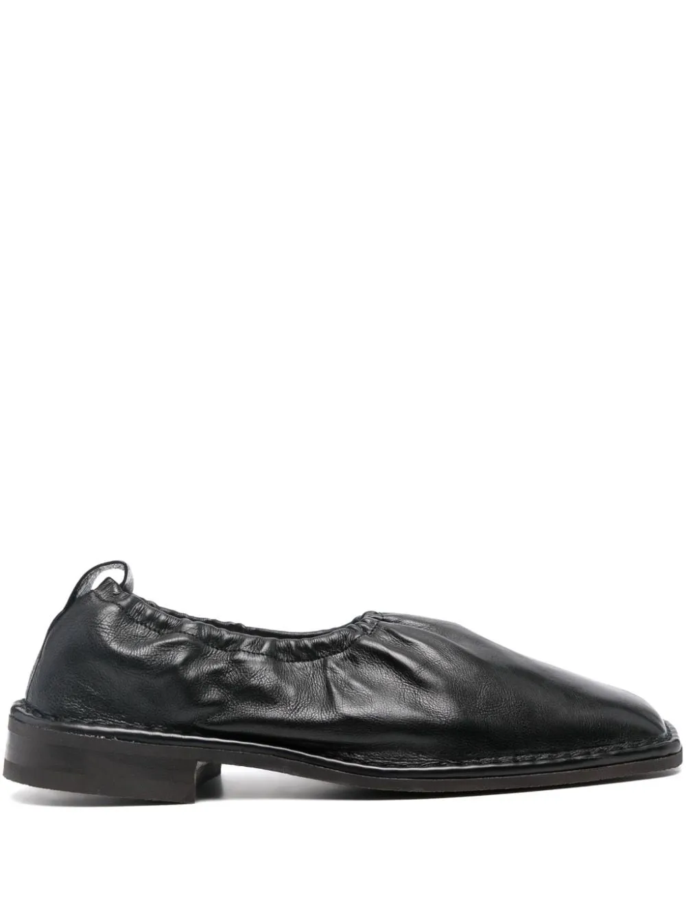 Lemaire Black Rubber Sole Loafers In Black