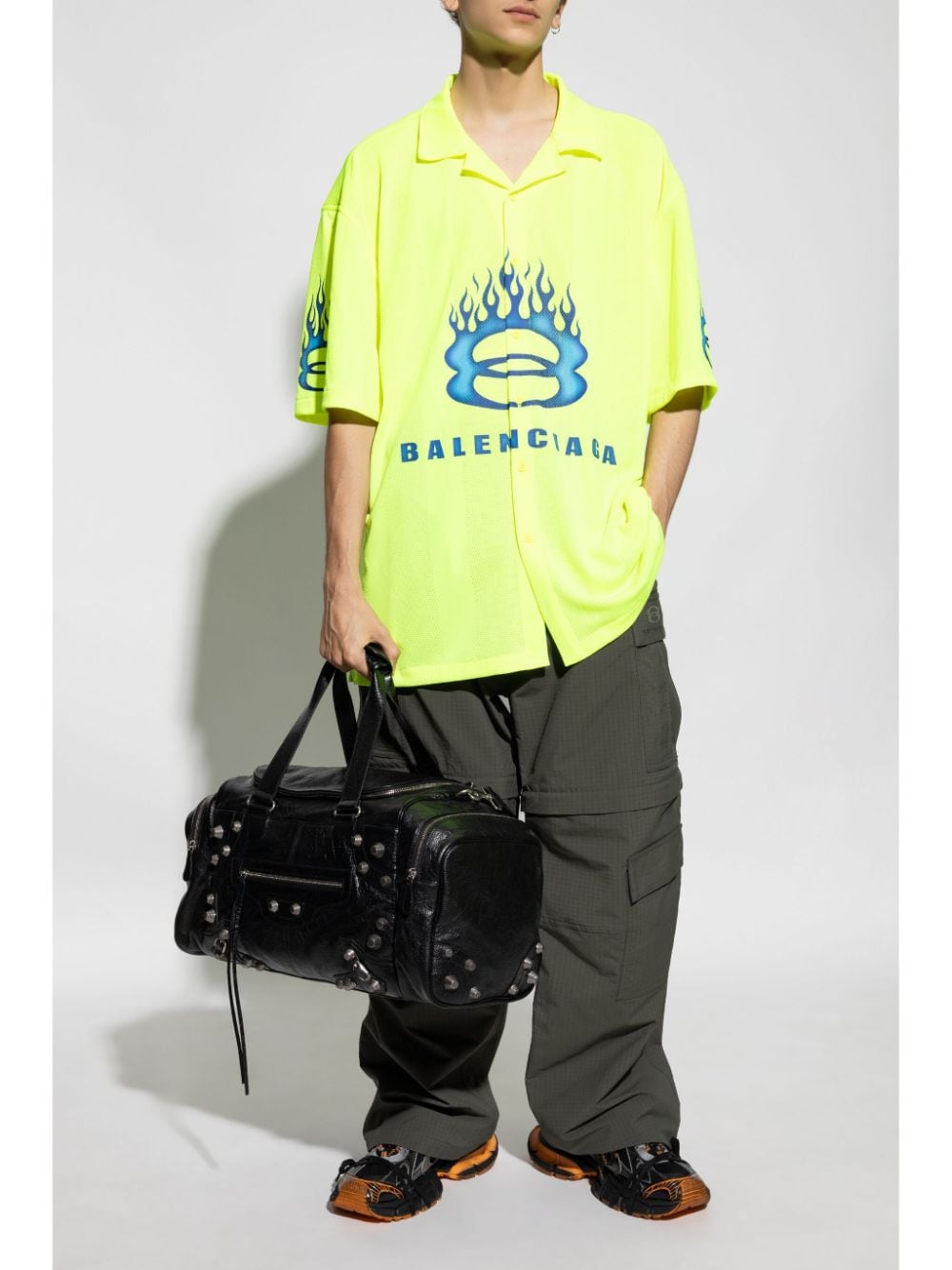 Shop Balenciaga Logo-print Shirt In Yellow