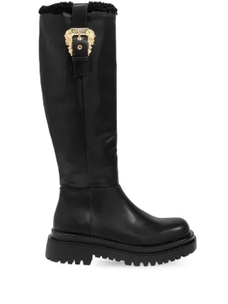 VERSACE ヴェルサーチ 金ボタン ロングブーツ ブラック 楽天市場】【高級感満載！】VERSACE ヴェルサーチ エナメル