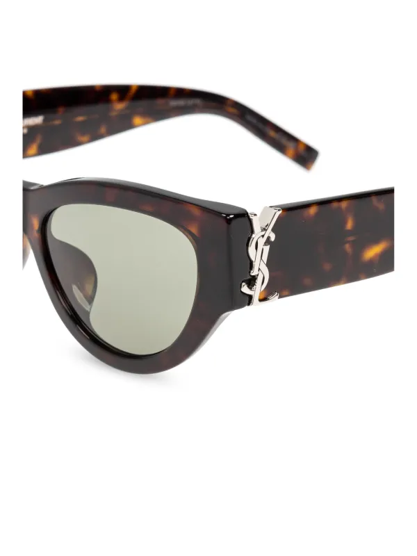 Saint Laurent Eyewear Cassandre Sunglasses | Brown | FARFETCH UK