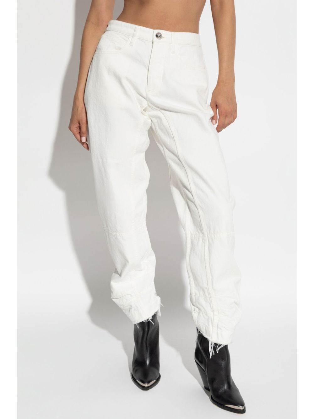 Shop Jil Sander Straight-leg Trousers In White