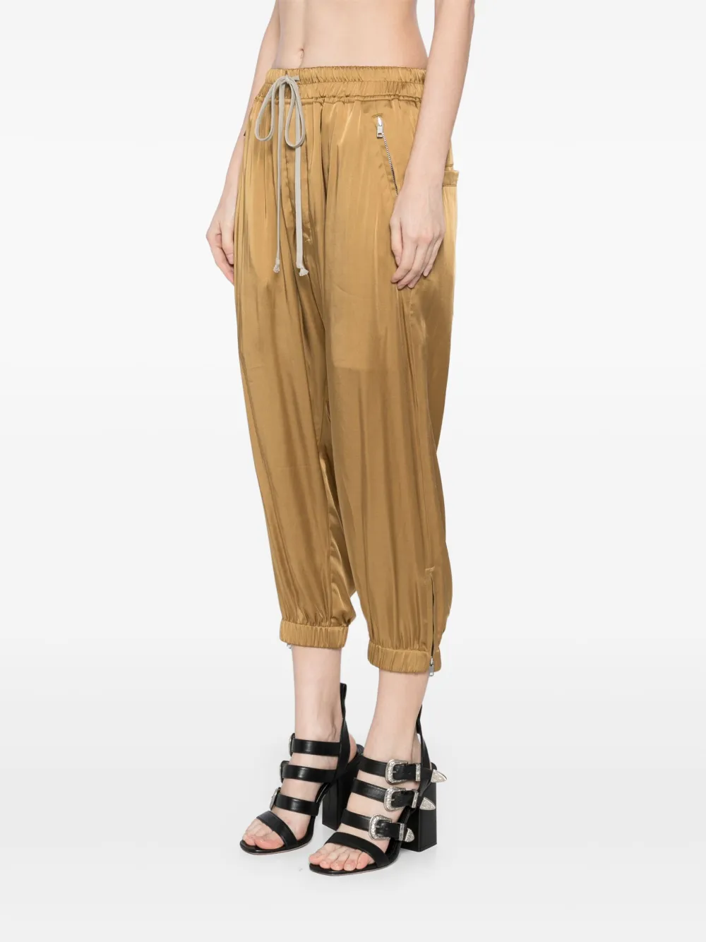 Rick Owens Cropped trainingsbroek Goud