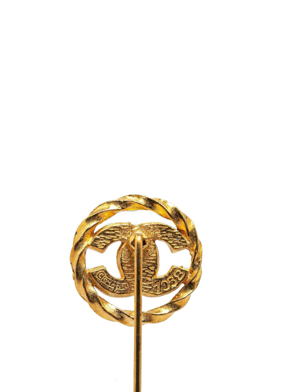 CHANEL Pre-Owned 1970-1980 Gold Plated CC Rhinestones Pin costume brooch - Goud