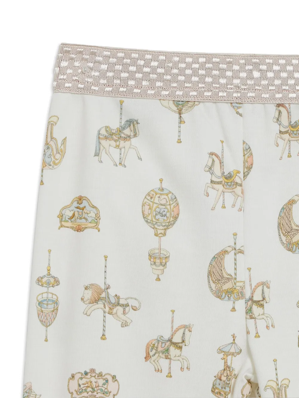 Atelier Choux Carousel Pajama Set In Neutrals