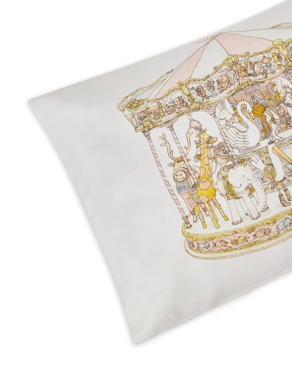Atelier Choux Carousel-print Cotton Cushion In Neutrals