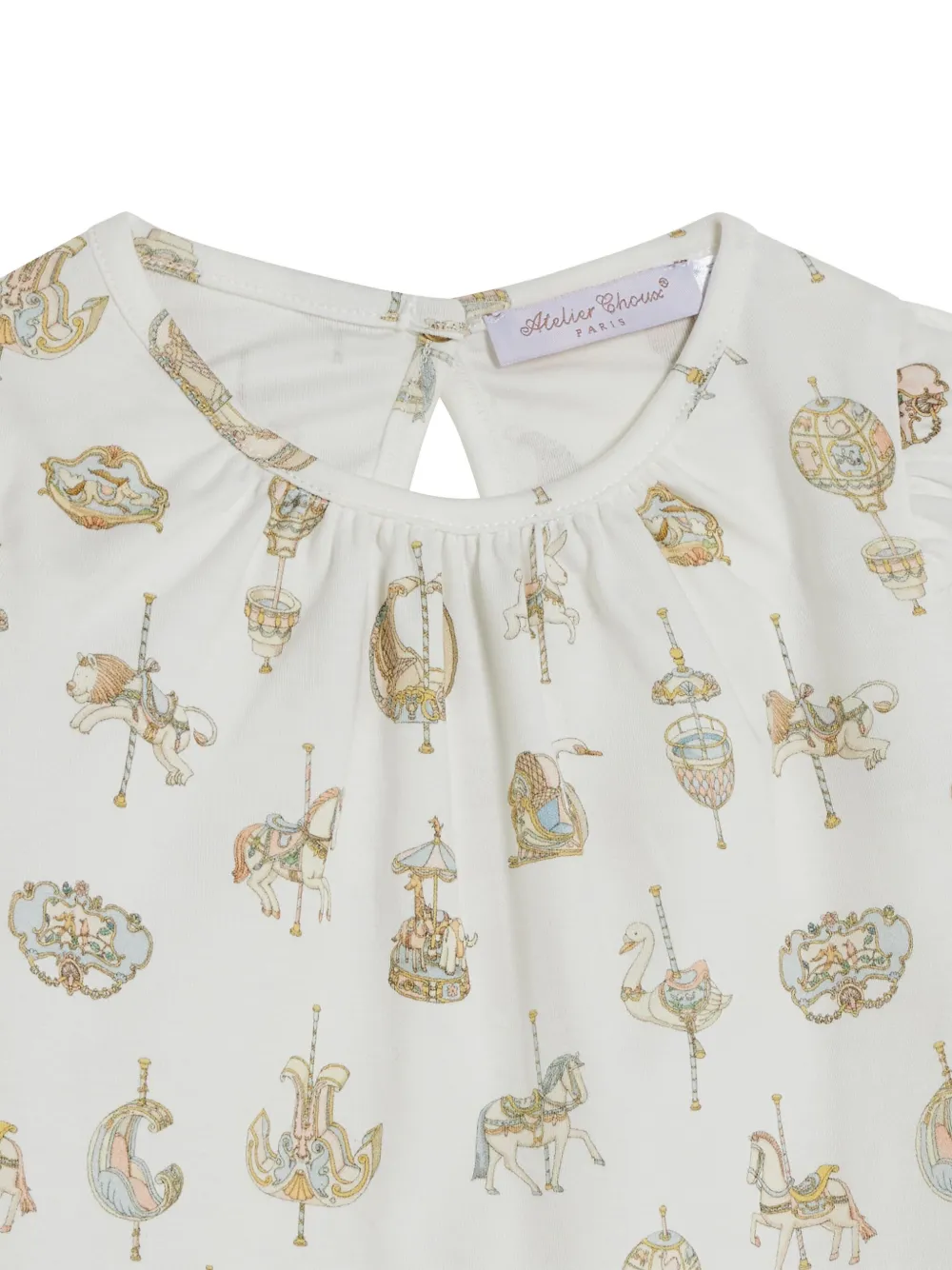 Atelier Choux Carousel jersey jurk Beige