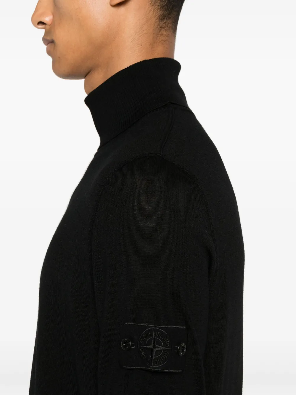 Stone Island Trui met Compass-logopatch Zwart