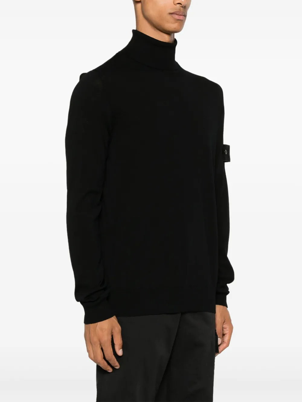 Stone Island Trui met Compass-logopatch Zwart