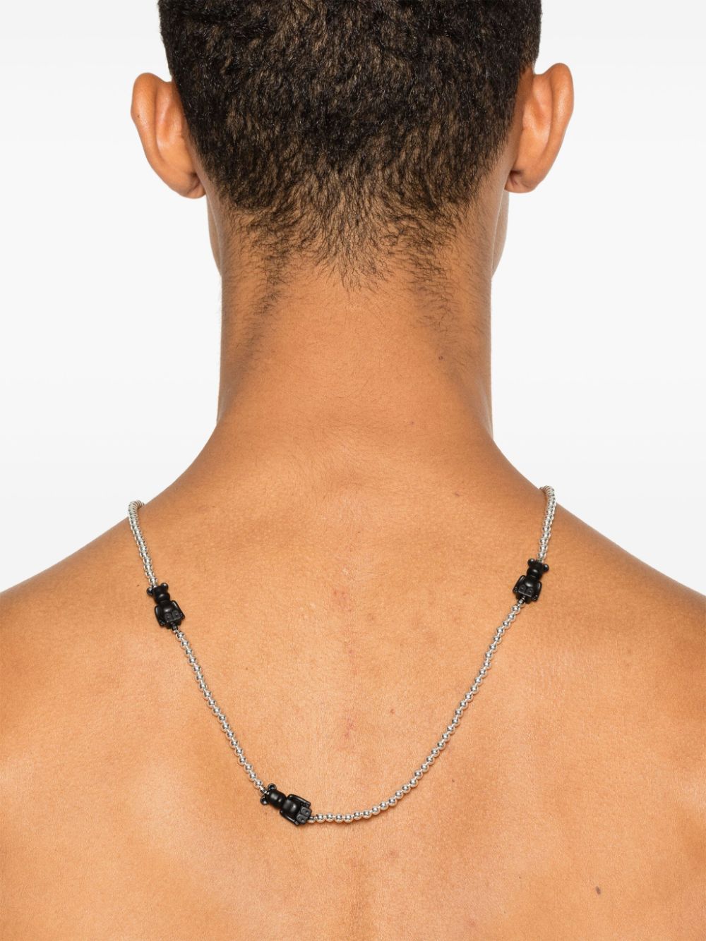 Shop Bearbrick X Dix Be@rbrick Necklace In Silver