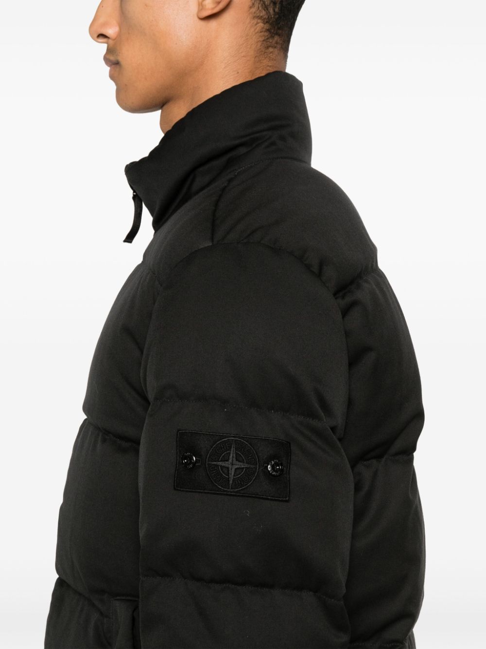 Shop Stone Island Compass-badge Jacket In Black