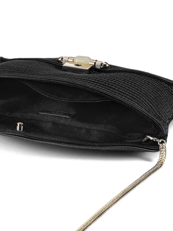 Shanghai Tang Braided Clutch Bag Black FARFETCH UZ