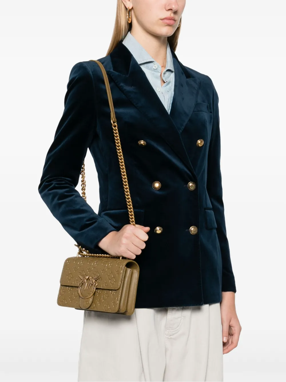 PINKO Love kleine crossbodytas - Bruin