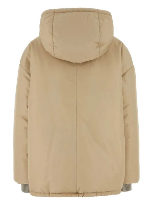 Miu Miu Hooded Down Jacket | Neutrals | FARFETCH RO