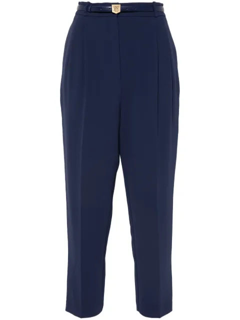 Elisabetta Franchi logo-embroidered belted trousers
