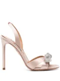 Aquazzura 105mm Very Bow Tie Crystal sandals - Neutrals