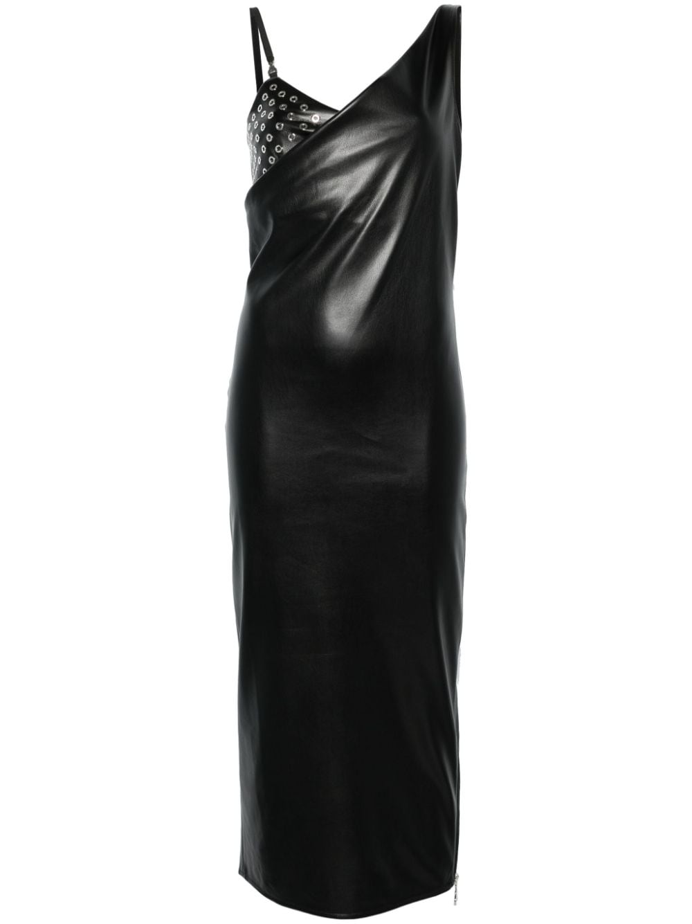 Patrizia Pepe faux-leather maxi dress – Black