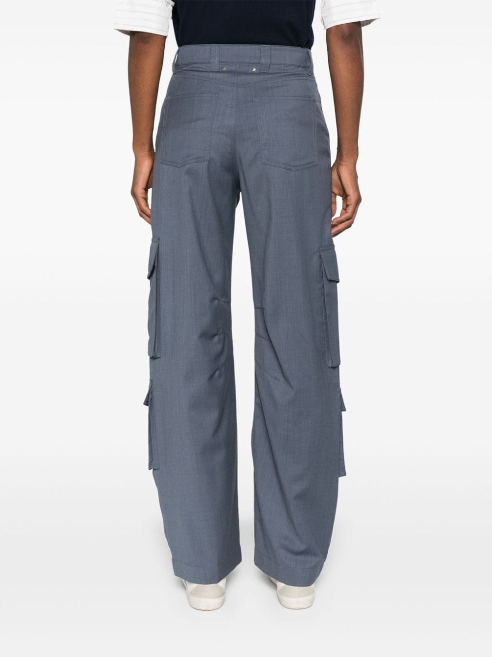 Shop Golden Goose Virgin-wool Cargo Pants In Blue