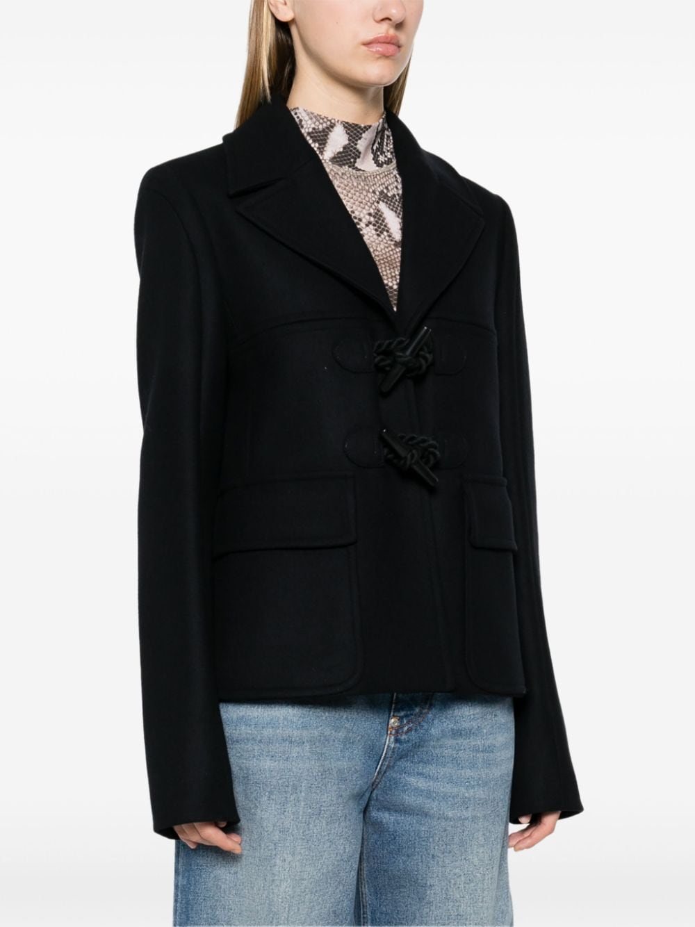 Shop Stella Mccartney Wool Duffle Coat In Blue