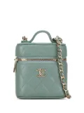 CHANEL Pre-Owned 2021 Mini Caviar Handle with Care Case vanity bag - Green
