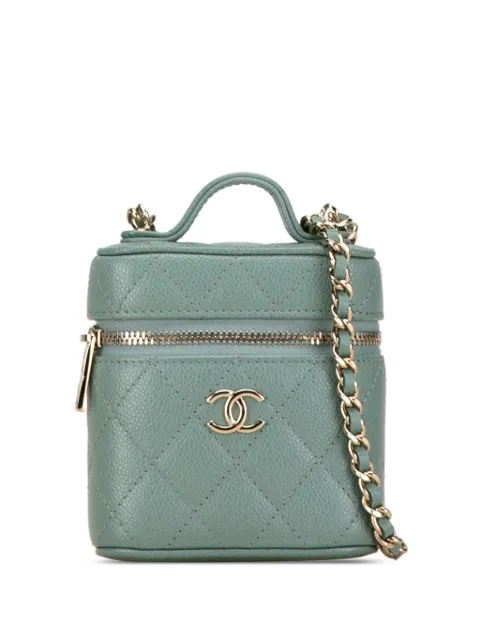 CHANEL Pre-Owned 2021 Mini Caviar Handle with Care Case vanity bag