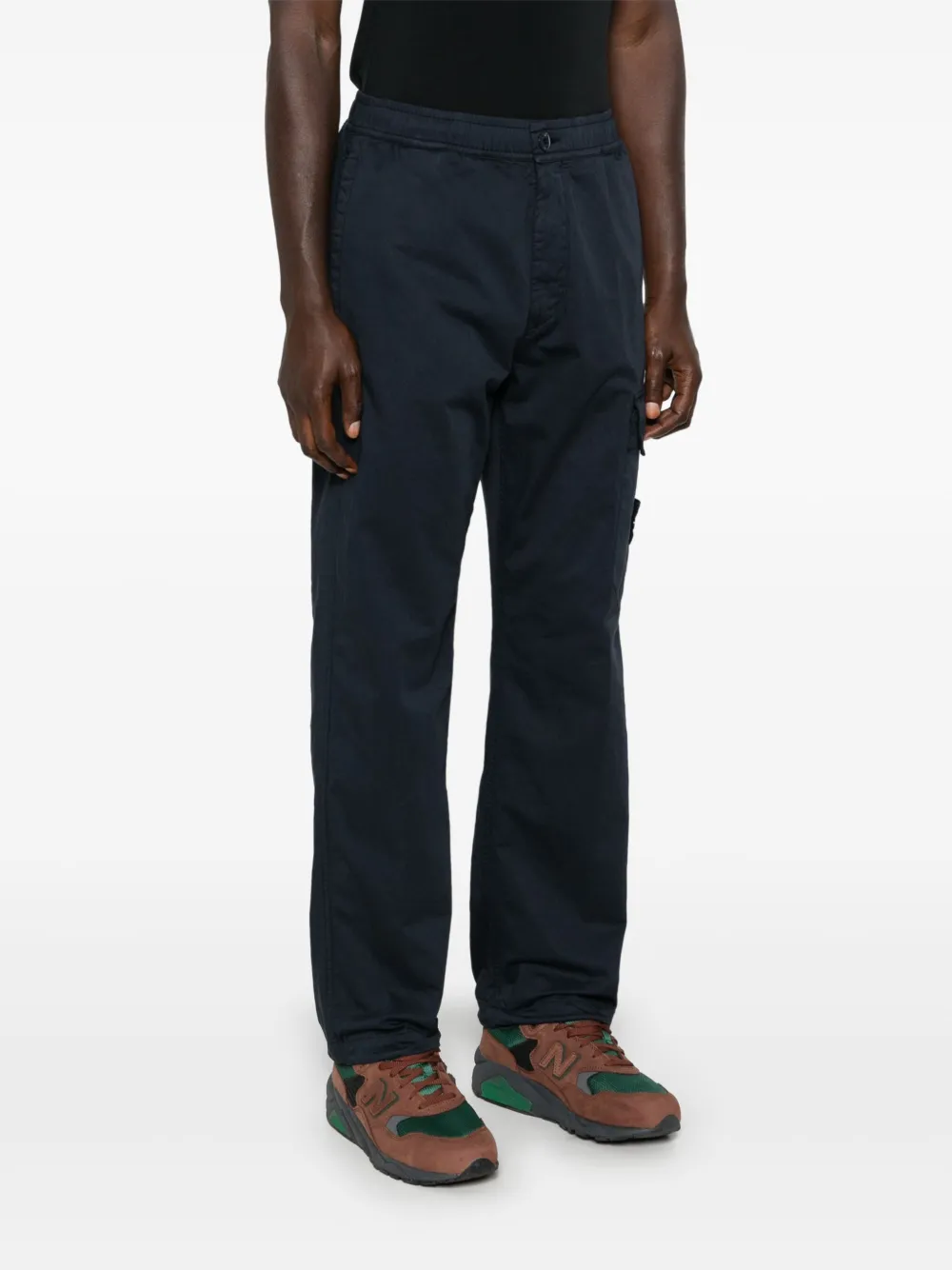 Stone Island Cargo broek met Compass-logopatch Blauw