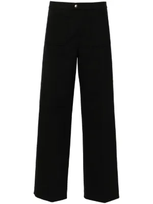 Acne Studios クロップド ストレートパンツ | ブラック | FARFETCH JP