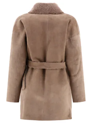 ムートン・ファーコート SALVATORE SANTORO Women Shearling 45015DCURLCAMEL Beige SANDRO Shearling jacket | THE OUTNET