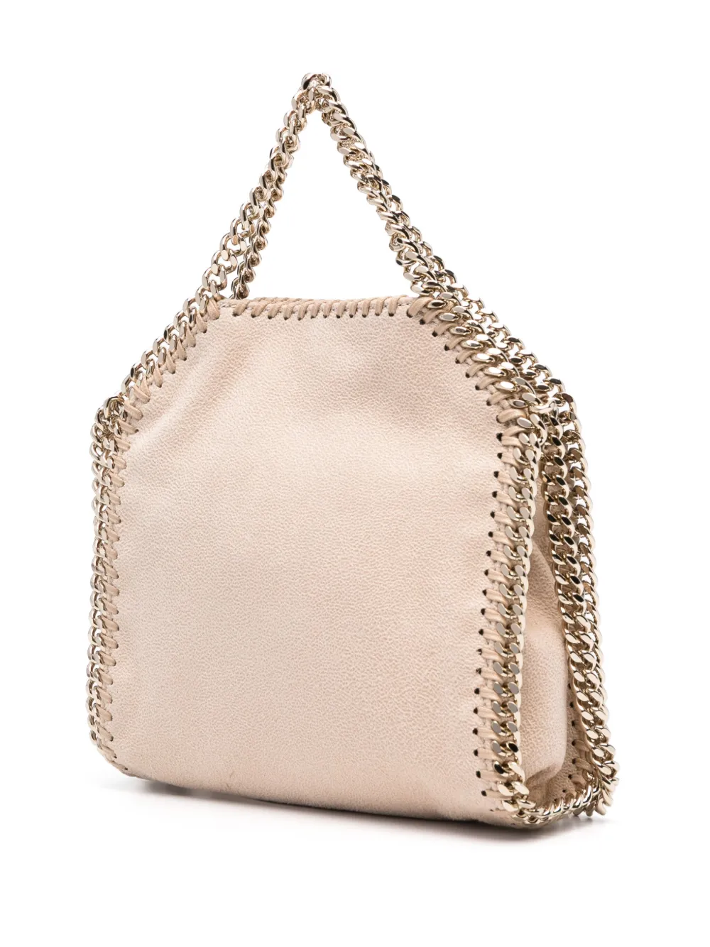 Stella McCartney Kleine Falabella shopper met ketting en stiksels Beige