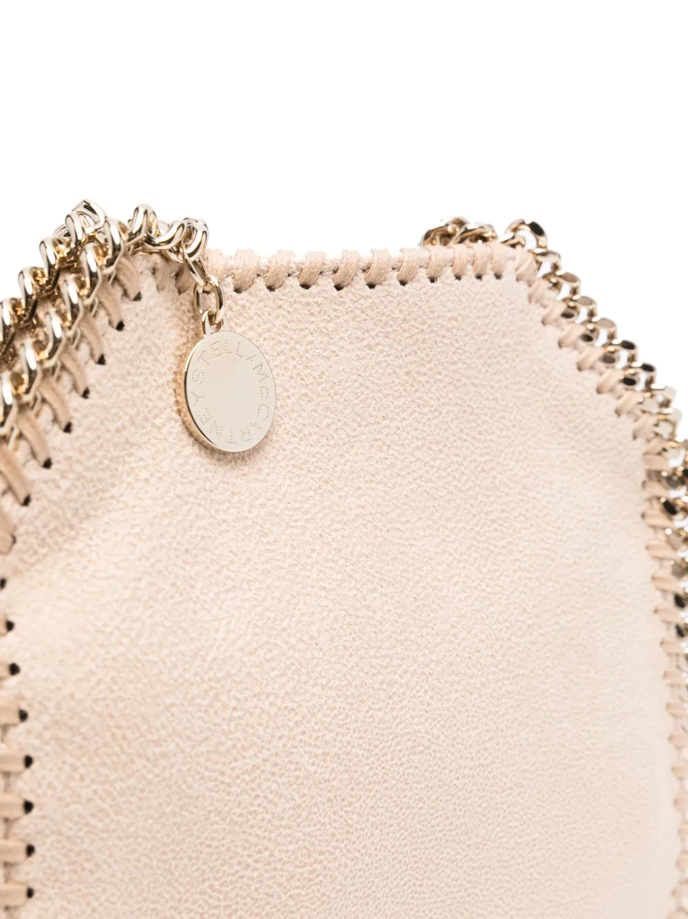 Stella McCartney Kleine Falabella shopper met ketting en stiksels Beige