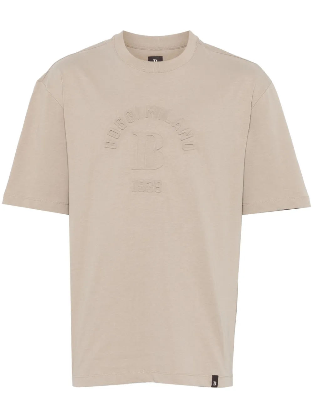 Boggi Milano T-shirt met logo-reliëf Beige