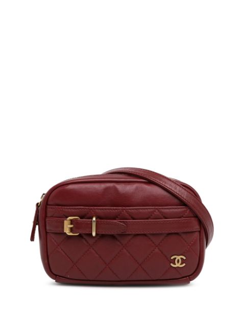 HOT SALE CHANEL 2018-2019 Small Quilted Lambskin Buckle Camera crossbody bag Women