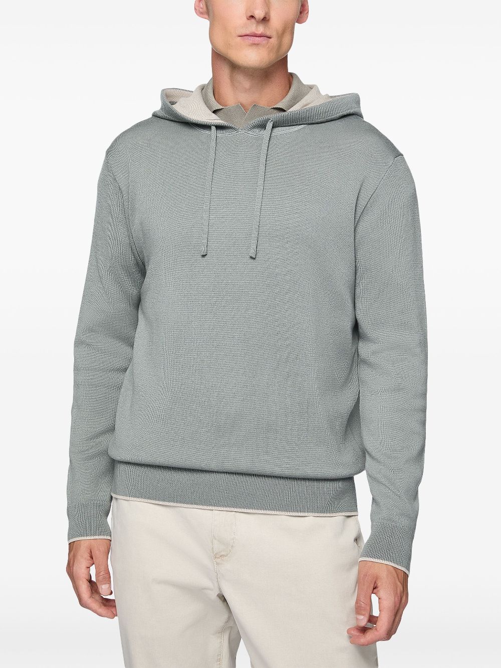 Boggi Milano ribbed hoodie Men