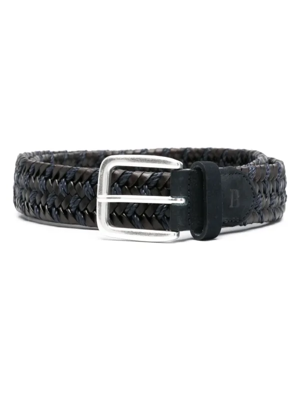 Leather woven belt best sale