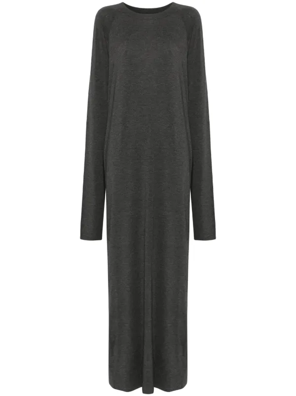 Norma Kamali Raglan-sleeve Side-slit Dress - Grey
