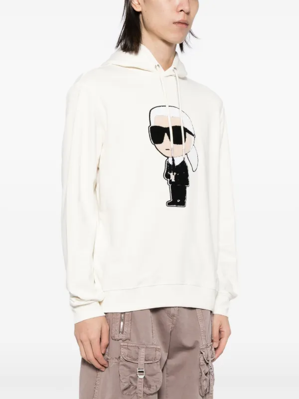 Karl Lagerfeld Patch Hoodie | White | FARFETCH