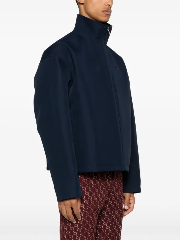 Gucci embroidered-logo Jacket | Blue | FARFETCH