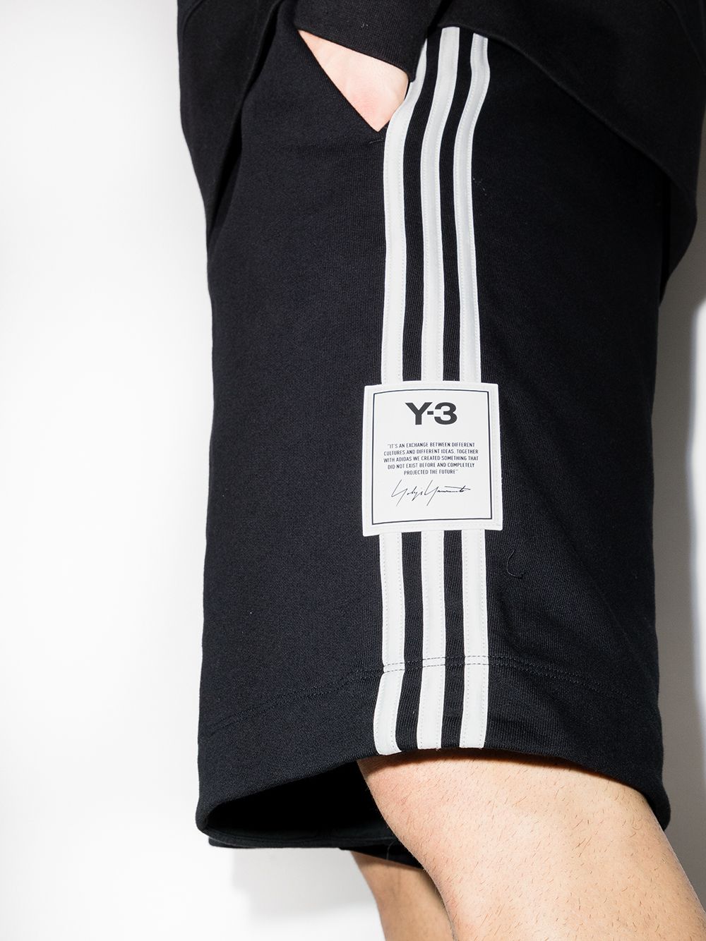 Y-3 Badstof shorts met drie strepen Zwart