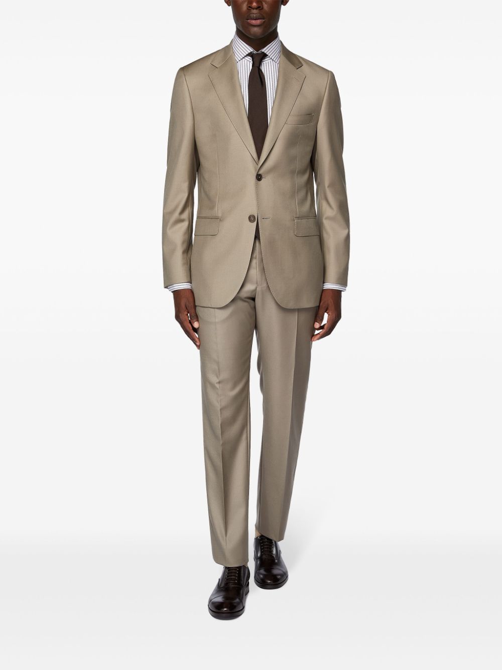 Boggi Milano Dove Grey Pure Wool Suit - Beige