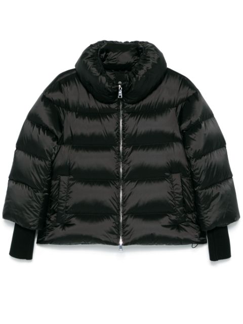 Add ribbed-cuffs puffer jacket