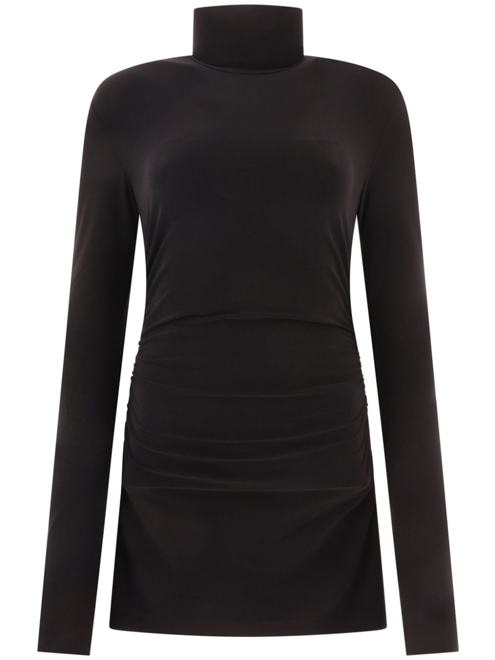 Shop Norma Kamali Turtleneck Pickleball Dress In Black