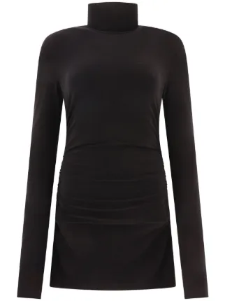 norma kamali long sleeve turtleneck pickleball dress Norma Kamali Long Sleeve Slim Fit Turtleneck Pickleball Dress
