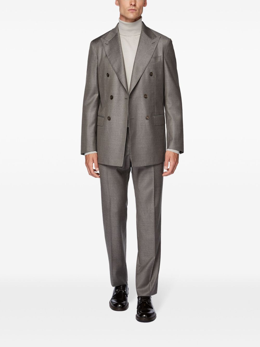 Boggi Milano Double-Breasted Dove Grey Suit in Pure Wool - Grijs